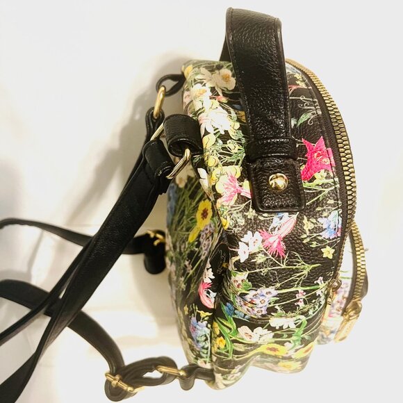 Betsey Johnson Mini Floral Puppy Dog Back Pack-Pink/Black/Gold Mix-Adjustable ST - Picture 10 of 16